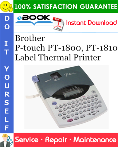 Thumbnail ☆☆ Best ☆☆ Brother P-touch PT-1800, PT-1810 Label Thermal Printer Service Repair Manual