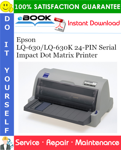 Thumbnail ☆☆ Best ☆☆ Epson LQ-630/LQ-630K 24-PIN Serial Impact Dot Matrix Printer Service Repair Manual