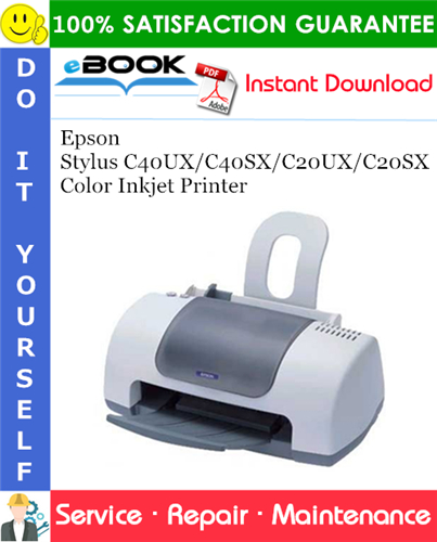 Thumbnail ☆☆ Best ☆☆ Epson Stylus C40UX/C40SX/C20UX/C20SX Color Inkjet Printer Service Repair Manual