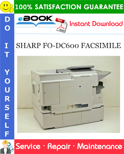 Thumbnail ☆☆ Best ☆☆ SHARP FO-DC600 FACSIMILE Service Repair Manual