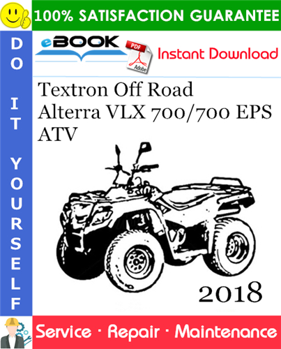 Thumbnail ☆☆ Best ☆☆ 2018 Textron Off Road Alterra VLX 700/700 EPS ATV Service Repair Manual