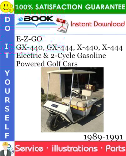 Thumbnail ☆☆ Best ☆☆ E-Z-GO GX-440, GX-444, X-440, X-444 Electric & 2-Cycle Gasoline Powered Golf Cars Parts Manual 1989-1991 Download