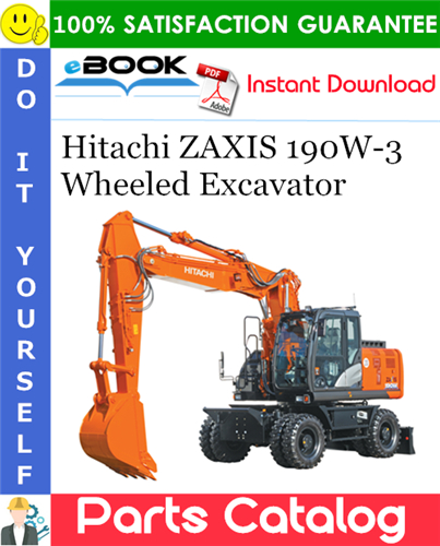 Thumbnail ☆☆ Best ☆☆ Hitachi ZAXIS 190W-3 Wheeled Excavator Parts Catalog Manual (Serial No. 002001～)