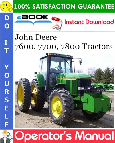 Thumbnail ☆☆ Best ☆☆ John Deere 7600, 7700, 7800 Tractors Operators Manual (Export Edition)