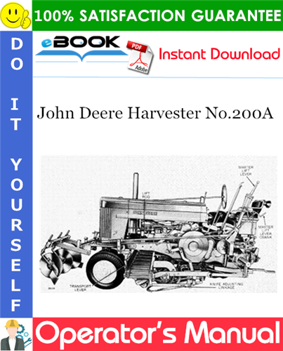 Thumbnail ☆☆ Best ☆☆ John Deere Harvester No.200A Operators Manual
