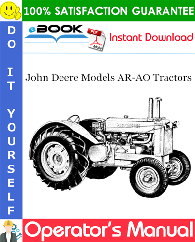 Thumbnail ☆☆ Best ☆☆ John Deere Models AR-AO Tractors Operators Manual (Serial No.272000-up)