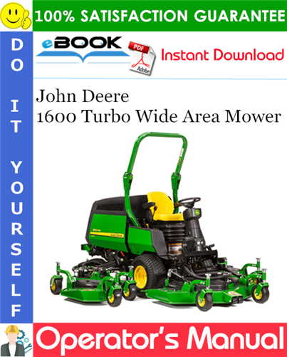 Thumbnail ☆☆ Best ☆☆ John Deere 1600 Turbo Wide Area Mower Operators Manual (Serial Number: TC1600T030001-) (North American Version)
