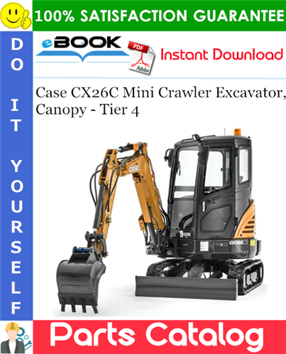 Thumbnail ☆☆ Best ☆☆ Case CX26C Mini Crawler Excavator, Canopy - Tier 4 Parts Catalog Manual