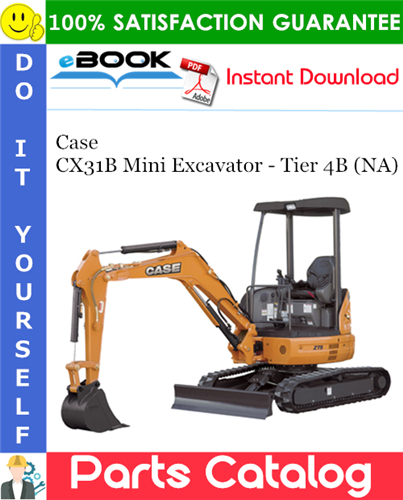 Thumbnail ☆☆ Best ☆☆ Case CX31B Mini Excavator - Tier 4B (NA) Parts Catalog Manual