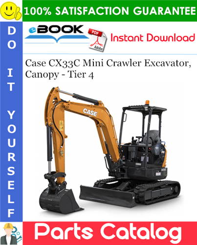 Thumbnail ☆☆ Best ☆☆ Case CX33C Mini Crawler Excavator, Canopy - Tier 4 Parts Catalog Manual