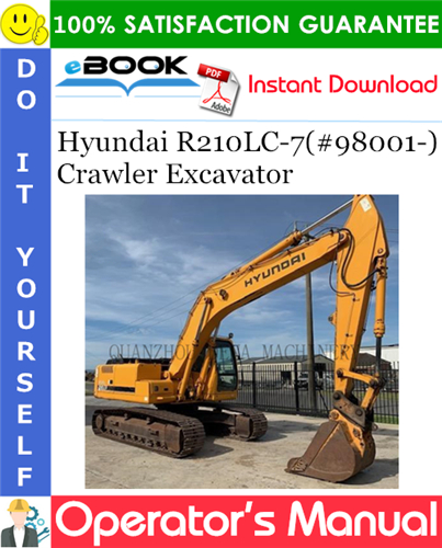 Thumbnail ☆☆ Best ☆☆ Hyundai R210LC-7(#98001-) Crawler Excavator Operators Manual