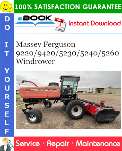 Thumbnail ☆☆ Best ☆☆ Massey Ferguson 9220/9420/5230/5240/5260 Windrower Service Repair Manual