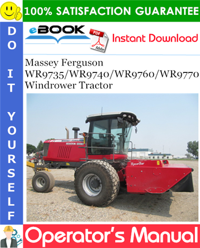 Thumbnail ☆☆ Best ☆☆ Massey Ferguson WR9735/WR9740/WR9760/WR9770 Windrower Tractor Operators Manual