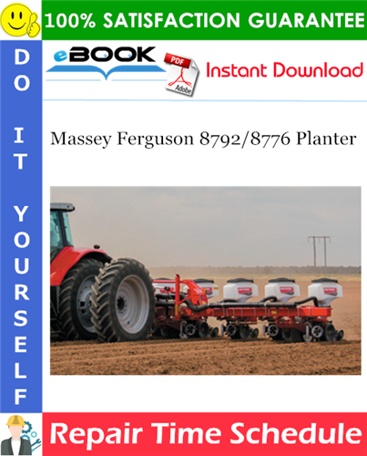 Thumbnail ☆☆ Best ☆☆ Massey Ferguson 8792/8776 Planter Repair Time Schedule Manual