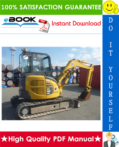 Thumbnail ☆☆ Best ☆☆ Komatsu PC40MR-2, PC50MR-2 Hydraulic Excavator Operation & Maintenance Manual  (Serial Number: 8772 and up, 5587 and up)