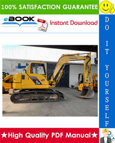 Thumbnail ☆☆ Best ☆☆ Komatsu PC75R-2 Hydraulic Excavator Operation & Maintenance Manual (Serial Number: 22E5200001 and up)