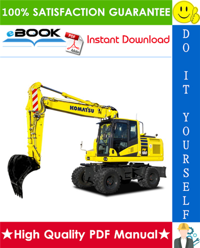 Thumbnail ☆☆ Best ☆☆ Komatsu PW180-7E0 Wheeled Excavator Operation & Maintenance Manual (Serial Number: H55051 and up)