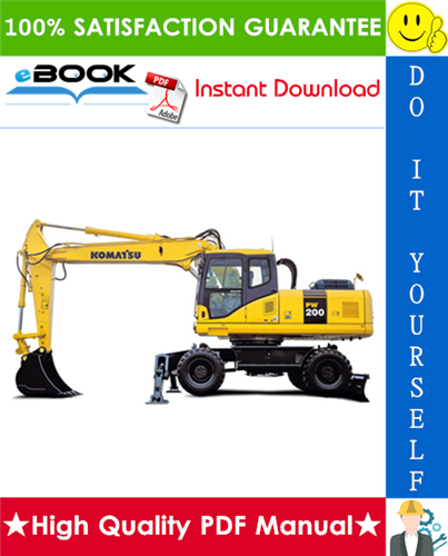 Thumbnail ☆☆ Best ☆☆ Komatsu PW200-7H, PW220-7H Wheeled Excavator Operation & Maintenance Manual (Serial Number: H50051 and up)