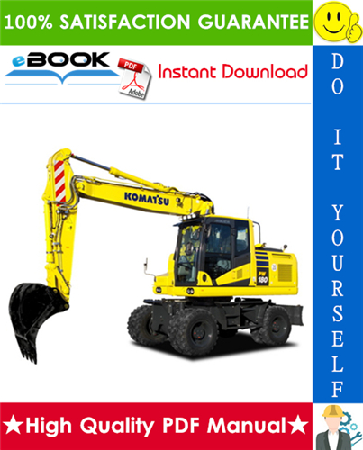 Thumbnail ☆☆ Best ☆☆ Komatsu PW180-7E0 Wheeled Excavator Service Repair Manual + Operation & Maintenance Manual (Serial Number: H55051 and up)