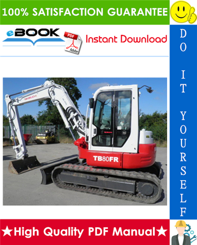 Thumbnail ☆☆ Best ☆☆ Takeuchi TB80FR Compact Excavator Service Repair Manual (Serial No. 17810006)