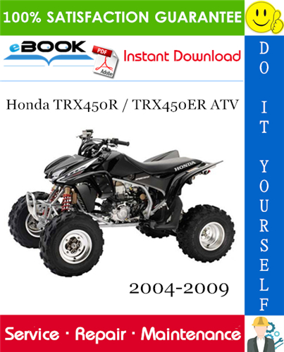 Thumbnail ☆☆ Best ☆☆ Honda TRX450R / TRX450ER ATV Service Repair Manual 2004-2009 Download