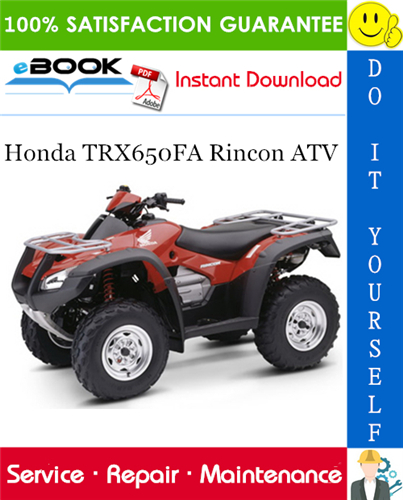 Thumbnail ☆☆ Best ☆☆ 2003 Honda TRX650FA Rincon ATV Service Repair Manual 