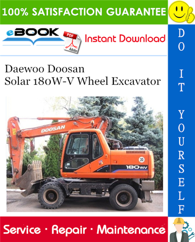 Thumbnail ☆☆ Best ☆☆ Daewoo Doosan Solar 180W-V Wheel Excavator Service Repair Manual
