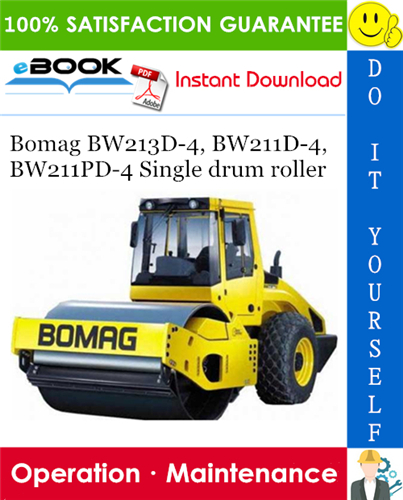 Thumbnail ☆☆ Best ☆☆ Bomag BW213D-4, BW211D-4, BW211PD-4 Single drum roller Operation & Maintenance Manual