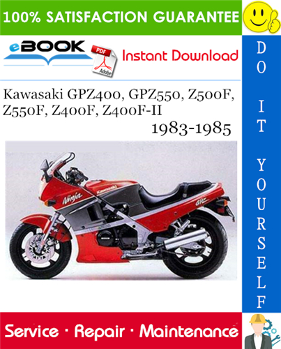 Thumbnail ☆☆ Best ☆☆ Kawasaki GPZ400, GPZ550, Z500F, Z550F, Z400F, Z400F-II Motorcycle Service Repair Manual Supplement 1983-1985 Download