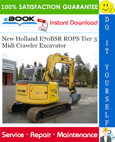 Thumbnail ☆☆ Best ☆☆ New Holland E70BSR ROPS Tier 3 Midi Crawler Excavator Service Repair Manual