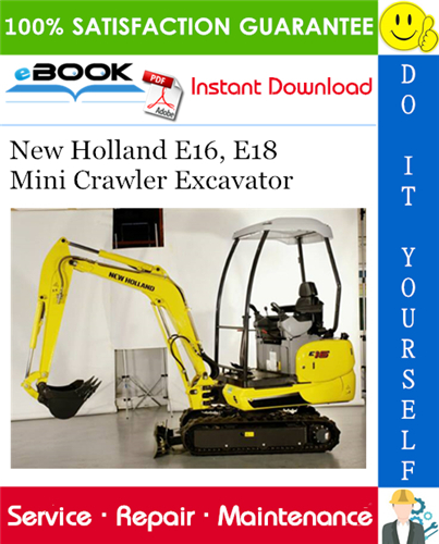 Thumbnail ☆☆ Best ☆☆ New Holland E16, E18 Mini Crawler Excavator Service Repair Manual