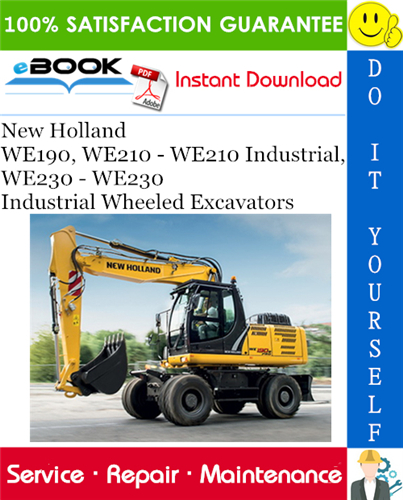 Thumbnail ☆☆ Best ☆☆ New Holland WE190, WE210 - WE210 Industrial, WE230 - WE230 Industrial Wheeled Excavators Service Repair Manual