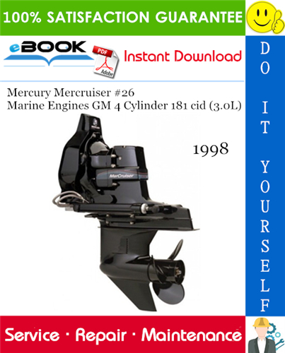 Thumbnail ☆☆ Best ☆☆ Mercury Mercruiser #26 Marine Engines GM 4 Cylinder 181 cid (3.0L) Service Repair Manual