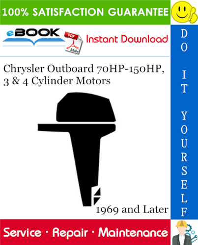 Thumbnail ☆☆ Best ☆☆ Chrysler Outboard 70HP-150HP, 3 & 4 Cylinder Motors Service Repair Manual 1969 and Later 