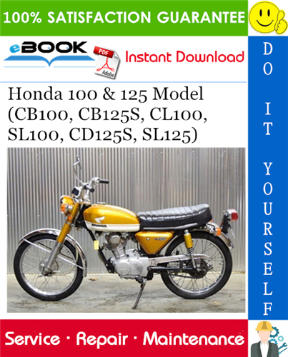 Thumbnail ☆☆ Best ☆☆ Honda 100 & 125 Model (CB100, CB125S, CL100, SL100, CD125S, SL125) Motorcycle Service Repair Manual