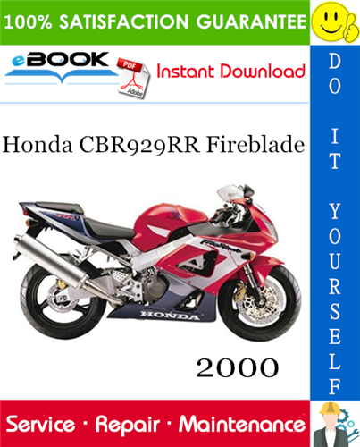 Thumbnail ☆☆ Best ☆☆ 2000 Honda CBR929RR Fireblade Motorcycle Service Repair Manual 