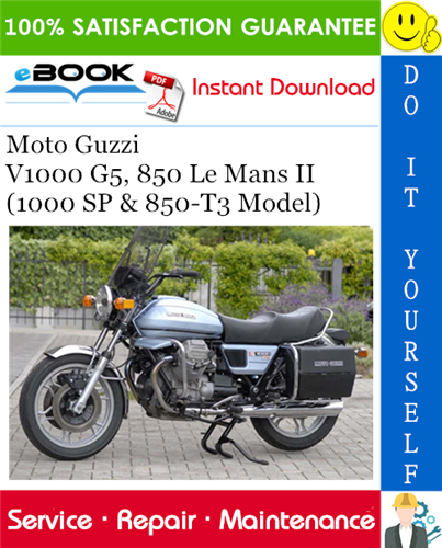 Thumbnail ☆☆ Best ☆☆ Moto Guzzi V1000 G5, 850 Le Mans II (1000 SP & 850-T3 Model) Motorcycle Service Repair Manual Thumbnail ☆☆ Best ☆☆ Moto Guzzi V1000 G5, 850 Le Mans II (1000 SP & 850-T3 Model) Motorcycle Service Repair Manual