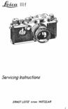 Thumbnail LEICA IIIF CAMERA SERVICE MANUAL
