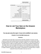 Thumbnail How to List Your Item on the Amazon Marketplace