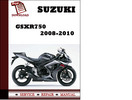Thumbnail Suzuki GSXR750 2008 2009 2010 Workshop Service Repair Manual Pdf Download