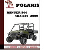 Thumbnail Polaris Ranger 500 4x4 EFI 2009 Workshop Service Repair Manual Pdf Download