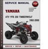 Thumbnail Yamaha ATV YFB 250 Timberwolf 1992-2000 Factory Service Repair Manual Download Pdf