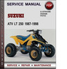 Thumbnail Suzuki ATV LT 250 1987-1998 Factory Service Repair Manual Download Pdf