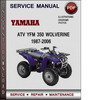 Thumbnail Yamaha ATV YFM 350 Wolverine 1987-2006 Factory Service Repair Manual Download Pdf