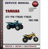 Thumbnail Yamaha ATV YFM YTM200 YTM225 1983-1986 Factory Service Repair Manual Download Pdf