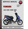 Thumbnail Yamaha JOG CS50 CS50Z 2002 Factory Service Repair Manual Download Pdf