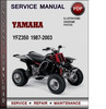 Thumbnail Yamaha YFZ350 1987-2003 Factory Service Repair Manual Download PDF