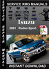 Thumbnail 2001 Isuzu Rodeo Sport Service Repair Manual Download
