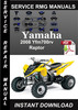 Thumbnail 2008 Yamaha Yfm700rv Raptor Service Repair Manual is a highl