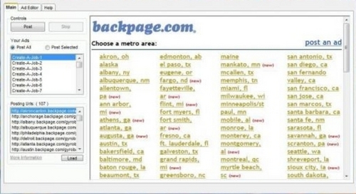 Pay for Backpage Ad Sender